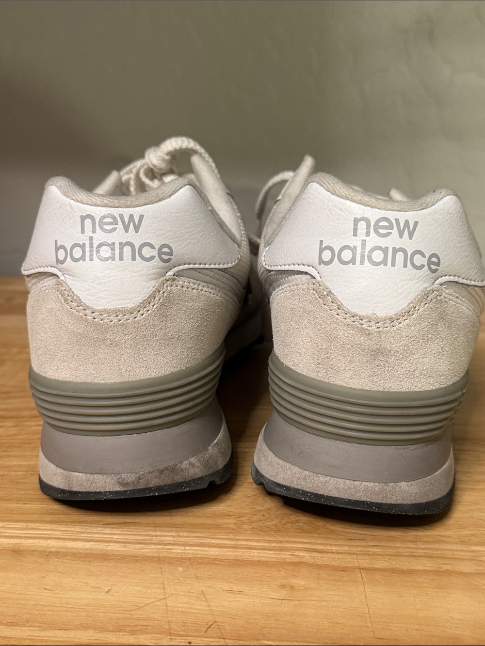 New Balance 574 Light Gray Suede & Mesh Sneakers - Picture 3 of 10